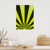 Poster Retro Sun Boho Sunshine Jaune Noir Abstrait Art (Cuisine)