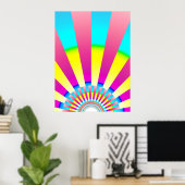Poster Retro Sun Boho Sunshine Yellow Rose Art Abstrait (Bureau à domicile)