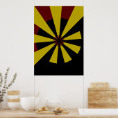Poster Retro Sun Mid Century Art Abstrait (Cuisine)