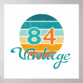 Poster Retro Sunset 84 Vintage Distressed (Devant)