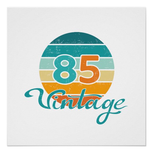 Poster Retro Sunset 85 Vintage Distressed (Devant)