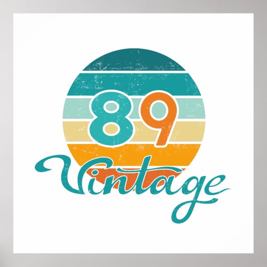 Poster Retro Sunset 89 Vintage Distressed (Devant)