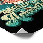 Poster Retro Sunset Beach Vibes - Golfe D'Usa (Coin)