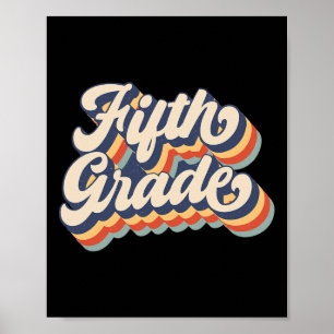 Poster Retro Sunset Enseignant De Cinquième Année Et Étud
