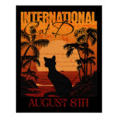 Poster Retro Sunset International Cat Day (Devant)