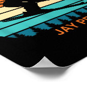 Poster Retro Sunset Jay Peak Vermont Skieur (Coin)