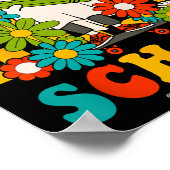 Poster Retro Super 100 Jours D'Enseignants Scolaires Enfa (Coin)