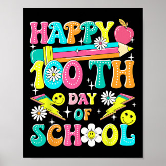Poster Retro Super 100ème Jour D'École Enseignants Kid Ha