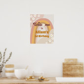 Poster Retro Super Bienvenue Hippie Daisy Fille Anniversa (Cuisine)