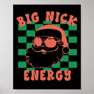Poster Retro Super Big Nick Père Noël Energy Noël Noël No