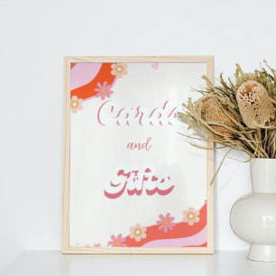 Poster Retro super Coeur Valentine carte & signe cadeaux