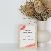 Poster Retro Super combien de baisers nuptiale douche jeu