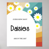 Poster Retro Super - Devinez combien de DAISIES jeu Poste (Devant)