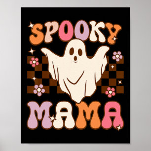 Poster Retro Super Halloween Fantôme Éffrayant Mama costu
