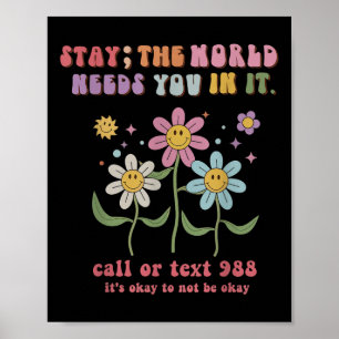 Poster Retro Super Stay Le Monde a besoin de vous 988 Sui