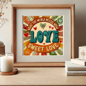 Poster Retro Sweet Love Fun Modern Inspiration Citation