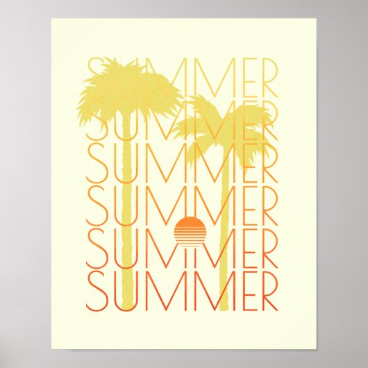 Poster Retro-Synthwave 80s Surf (Devant)