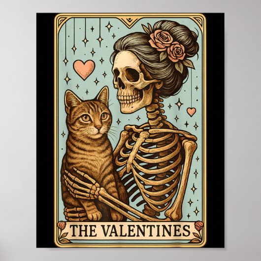 Poster Retro Tabby Cat Valentine's Day Mom Tarot Card (Devant)