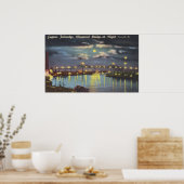 Poster Retro Talmadge Bridge Night Savannah GA (Cuisine)