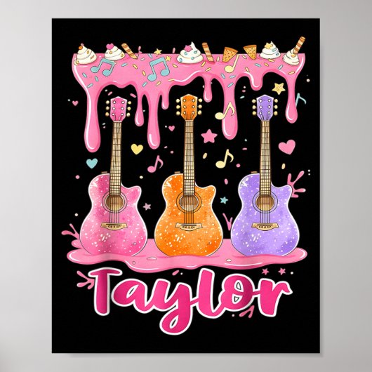 Poster Retro Taylor Ice Cream Dripng Groovy 80's Women Me (Devant)