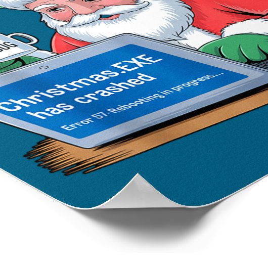 Poster Retro Tech Support s Santa Rebooting (Coin)
