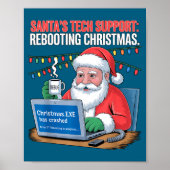 Poster Retro Tech Support s Santa Rebooting (Devant)