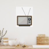 Poster Retro Télévision Set Illustration TV Graphic (Cuisine)