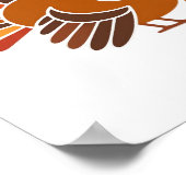 Poster Retro Thanksgiving Turquie - Automne Harvest Desig (Coin)