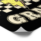 Poster Retro Third Grade Teacher Lightning Bolt Pencil Te (Coin)