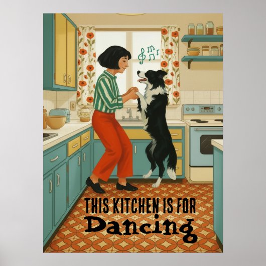 Poster Retro This Kitchen is for Dancing (Devant)