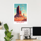 Poster Retro Travel Monument Valley Destination Wall Art (Bureau à domicile)