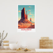 Poster Retro Travel Monument Valley Destination Wall Art (Cuisine)