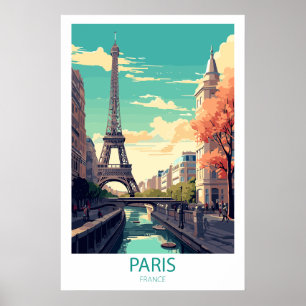 Poster Retro Travel Paris Destination Wall Art