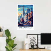 Poster Retro Travel San Francisco California Wall Art (Bureau à domicile)