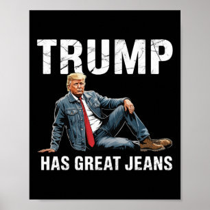 Poster Retro Trump a de super jeans Meme 1