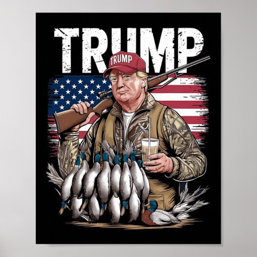 Poster Retro Trump Chasse Canard Bonjour Chasse Saison No (Devant)