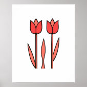Poster Retro Tulip Duo - Gras Simplicité Florale (Devant)