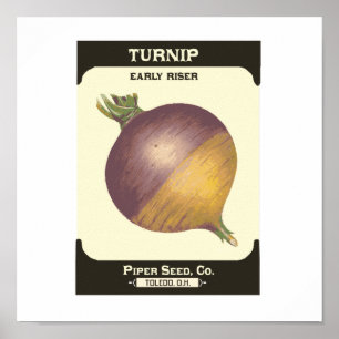 Poster Retro Turnip Vegetable Seed Poster Imprimer