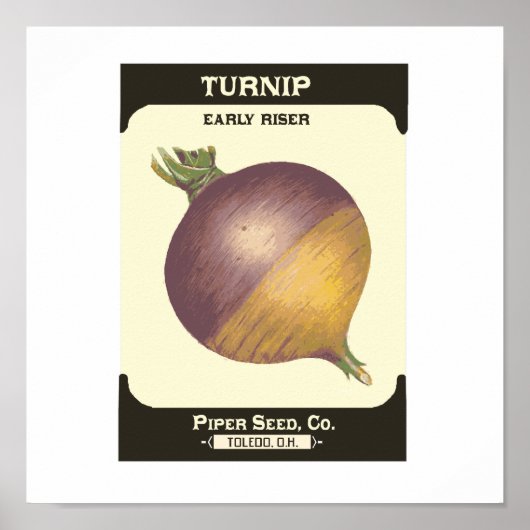 Poster Retro Turnip Vegetable Seed Poster Imprimer (Devant)