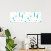 Poster Retro Turquoise Diamond & Starburst (Bureau à domicile)