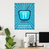 Poster Retro TV Televisie (Thuiskantoor)