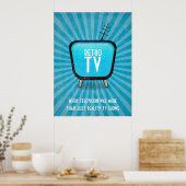 Poster Retro TV Televisie (Keuken)
