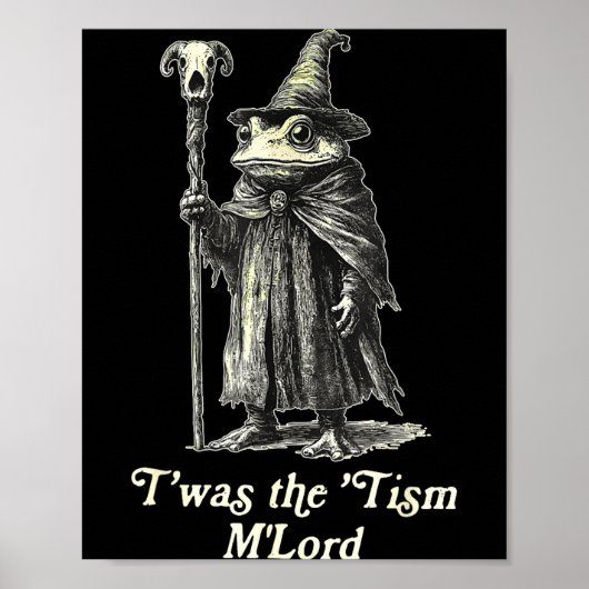 Poster Retro T'was The tism M'lord Funny Witch Frog Graph (Devant)