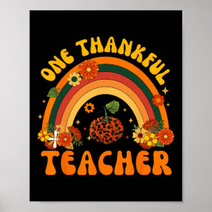 Poster Retro Un Professeur Remercié Thanksgiving Automne