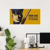 Poster Retro US Marines, Rejoignez-moi (Bureau à domicile)