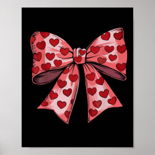 Poster Retro Valentines Day Coeur Coquette Bow Femmes Enf