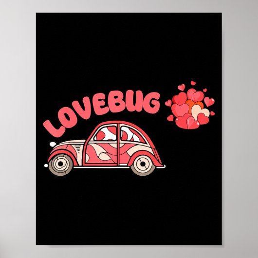 Poster Retro Valentines Lovebug Heart Groovy Valentines M (Devant)