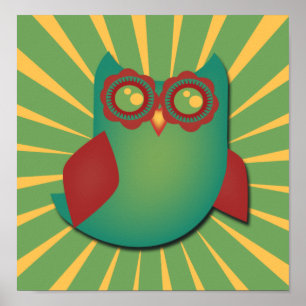 Poster Retro Vector Owl
