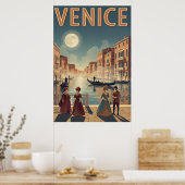 Poster Retro Venice Travel (Cuisine)