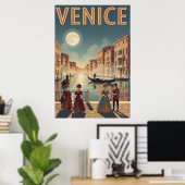Poster Retro Venice Travel (Bureau à domicile)